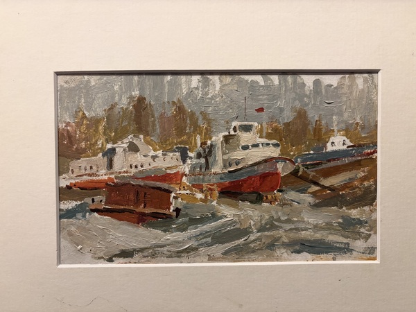 SOLD Jewels for Christmas - Boats in the dock for winter