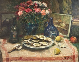 Table with oysters - Alfred Bastien